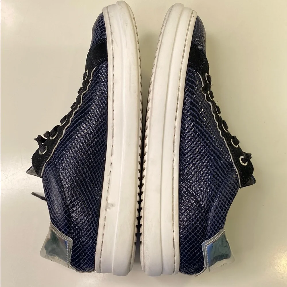 Geox Python Embossed Navy and Silver Sneakers Size 36 EU/6 US‎